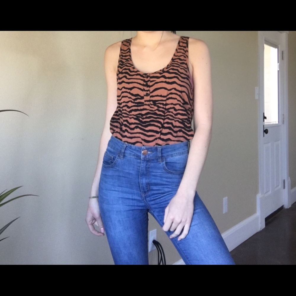 Racerback animal print tank